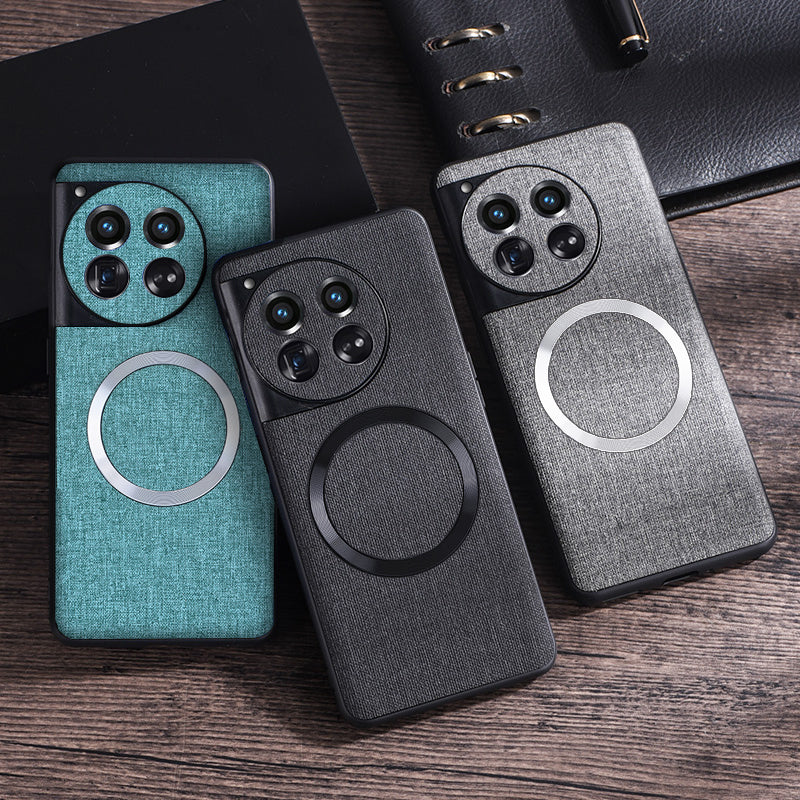 For OnePlus 12 5G Magnetic Case TPU+Cloth Scratch Resistant Phone Cover For OnePlus 12 5G Magnetic Case TPU+Cloth Scratch Resistant Phone Cover